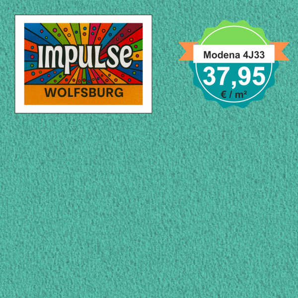 Vorwerk Teppichboden Modena 4J33 türkis – hochwertiger Velours in lebendigem Türkis, Meterware in 4 oder 5 m Breite